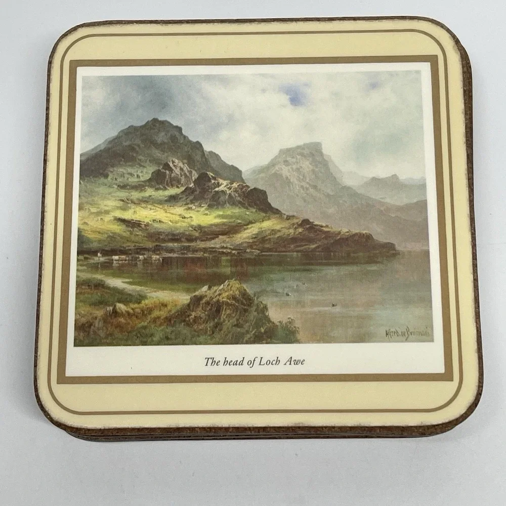 Vintage Pimpernel Scottish Scenes Coasters England Cork Backed 4.25